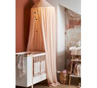 VERTBAUDET Ciel de lit en Gaze de Coton avec Pompons Rose TU