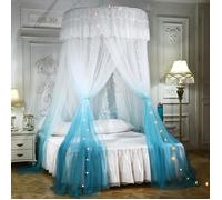 Ciel de lit Moustiquaire - AUTREMENT - Dôme Polyester - Anti-moustique 360° - Lavable - Bleu