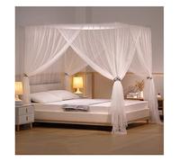 Ciel de lit moustiquaire pour chambre à coucher, 4 poteaux d'angle décoratifs avec support, installation facile, parfait pour le thème de la princesse, crée un espace de sommeil charmant