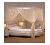 Ciel de lit moustiquaire pour chambre à coucher, 4 poteaux d'angle décoratifs avec support, installation facile, parfait pour le thème de la princesse, crée un espace de sommeil charmant