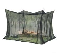Ciel de lit pour lit double - Filet de protection contre les insectes pour le camping et le jardin - Dôme portable noir 210 x 190 x 240 cm (noir 220 x 200 x 250 cm)