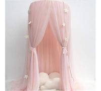 Ciel de lit rond en coton, filet pour rideaux en forme de dôme Moustiquaire ciel de lit Tente de lit, Ciel de lit pour bebe fille garçon Maison de jeux, décoration de chambre, élasthanne.