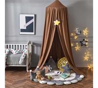 Ciel De Lit Rond Pour Bébé, Baldaquin Pour Chambre D'enfant, Moustiquaire Ronde à Suspendre, Auvent De Lit Pour Salle De Lecture D'enfant, Pour Chambre D'enfant Et Salle De Jeux Décoration (Marron)