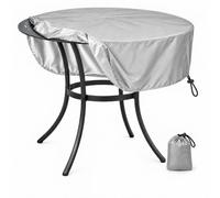 Ciel De Table Rond De 200x55cm Housse De Table Ronde De Jardin Extérieur | 600d Protezioni per Mobili Da Bistrot Da Esterno Teloni Resistenti per Arredi Da Giardino Terrazza Veranda E Cortile Argent