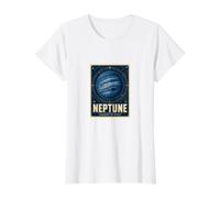 Ciel des astronomes de la Constellation de la planète Neptune T-Shirt Graphique avec Valeur, Femme, Blanc, L