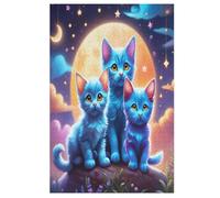 Ciel étoilé Cat - Puzzles Adulte - Puzzle en Bois 1000 Pièces - - Challenge Puzzle - Adultes Et Enfants Dès 12 Ans - Puzzle De Qualité Supérieure （78×53cm）