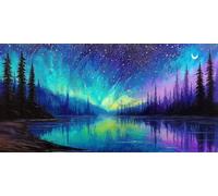 Ciel éToilé Diamond Painting Enfant, Lac Diamond Painting, Peinture Diamant Kit Complet, Full Drill Cristal Point De Croix Fabrication De MosaïQues Artisanat, Cadeaux DéCoratifs Femmes 180x90cm T-Z912