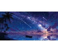 Ciel éToilé Diamond Painting Enfant, Paysage Diamond Painting, Peinture Diamant Kit Complet, Full Drill Cristal Point De Croix Fabrication MosaïQues Artisanat, Cadeaux DéCoratif Femme 140x70cm T-Z919
