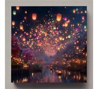 Ciel étoilé Diamond Painting Lanterne Diamond Painting Kit Complet, 5D Peinture Diamant Adulte Cristal Strass Point de Croix Broderie Diamant Kit Complet, Tableau Decoration Murale 40x40cm ti2-x2