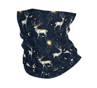 Ciel Étoilé Et Élan Bleu Marine Homme Femme Cache Cou Multifonctionnel Tour De Cou Coupe-Vent Snood pour Hiver Golf Pêche Moto