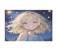 Ciel étoilé Girl Puzzles 1000 Pièces Adultes, Puzzle en Bois Jeux D'adresse pour Toute La Famille,Jeu De Team Building,Cadeau pour Les Amis Ou Les Amants, (75×50cm)
