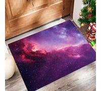 Ciel Étoilé La Voie Lactée Paillasson Interieur Entree 40 X 60 Cm, Style Magique Tapis D'Entrée Antidérapant Lavable en Machine, Tapis Sol Absorbantes Violet Foncé pour Chien, Porte, Couloir