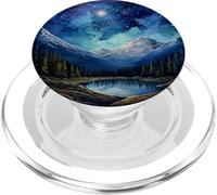 Ciel étoilé, Montagnes, Nuit, Paysage PopSockets PopGrip pour MagSafe