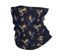 Ciel Étoilé Phénix Doré Homme Femme Écharpe Tube Thermique Bandana Léger Tour De Cou pour Randonnée Ski Hiver Marche