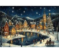 Ciel étoilé Puzzle 2000 Pieces Adultes Maisons Puzzles Classiques Panorama Bois Difficile Impossible Geant Jigsaw Jeu éducatif Défi Jouet pour Enfants et Adulte dès 14 Ans Cadeau Homme Femme P-874