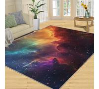 Ciel étoilé Tapis Salon 60x110cm Galaxie Chambre Lavable en Machine Antidérapant Nébuleuses Carpet Bureau Salle a Manger Doux Poil Ras Rug