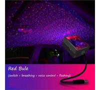 Ciel Etoile Voiture Veilleuse LED for toit de voiture, projecteur USB, lumière romantique, commande vocale, éclairage intérieur rotatif for chambre à coucher, fête(Blauw)
