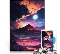 Ciel Magique et Lune Bleue Puzzles 1000 pièces pour Adolescents Défi Difficile Chaque pièce est Unique - Jeu Familial Stimulant et Amusant 38x26cm