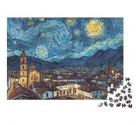 Ciel Nocturne Architecture Urbaine Puzzle 1000 Pièces Papier pour Adultes Nuit Jeu de Puzzle 1000 Pièces 70x50cm/1000pcs