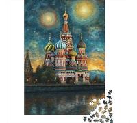 Ciel Nocturne Bâtiment Puzzle 1000 Pièces Papier pour Adultes Nuit Étoilée Puzzle en Famille Décoration Maison 70x50cm/1000pcs