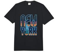 Ciel Nocturne de New York - USA Liberty et One World World Art Comfort Colors Adult Heavyweight T-Shirt