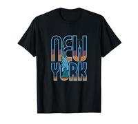 Ciel Nocturne de New York - USA Liberty et One World World Art T-Shirt