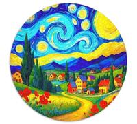 Ciel Nocturne Tourbillonnant Paysage de Village Puzzle 1000 Pièces Puzzle pour Adultes Papier Détente Cadeau Décoration 1000pcs (67.5x67.5cm)