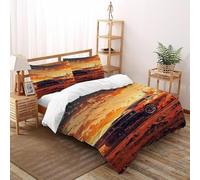 Ciel Voiture Parure De Lit 3 Pièces,en Microfibre,Art 3D,Doux Et Confortable,Convient Aux Adultes Enfants King（220x240cm）