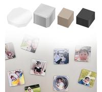 CIELOBLOEN Consommables acryliques et aimants carrés pour création de Magnets Photo, 200/500 Lots, 6,3 x 6,3 cm, avec Carton, Aimant, Film Transparent, Kits de création Cardboard-500set