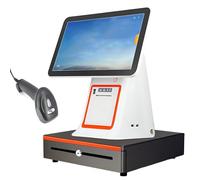 CIELOBLOEN Terminal de Point de Vente Double écran, Caisse enregistreuse, écran Tactile 15,6", systèmes Windows Professionnel i5/8 Go/128 Go, avec Les paiements Hors Ligne White-SingleScreen