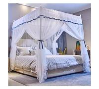 Ciels de lit Rideau De Lit De Luxe À 4 Coins Blanc, Auvent De Lit De Décoration De Chambre De Princesse, Utilisé for Un Filet À Baldaquin De Lit De 1,5 M / 1,8 M, avec Support De Montage (Size : 150x