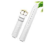 CIEMJSYNF Bracelet de montre en cuir compatible avec ballon bleu Cartier hommes femmes bracelet de montre convexe épingle ou boucle papillon noir rouge 16 18 20 22 mm(White-gold A,22mm-14mm)