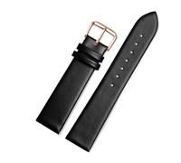 CIEMJSYNF Bracelet de montre en cuir Compatible avec Casio 3744 MTP, MTP-M305 1183 V006 V001, bracelet en cuir carré lune, 20mm, noir et marron, outil(Black rose gold)