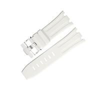 CIEMJSYNF Bracelet de montre en Silicone Compatible avec AP Audemars et Piguet, bracelet de montre en caoutchouc Royal Oak Offshore 26400 étanche à la sueur 28mm(White)