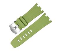 CIEMJSYNF Bracelet de montre en Silicone Compatible avec AP Audemars et Piguet, bracelet de montre en caoutchouc Royal Oak Offshore 26400 étanche à la sueur 28mm(Light green)