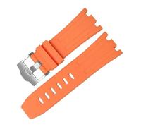 CIEMJSYNF Bracelet de montre en Silicone Compatible avec AP Audemars et Piguet, bracelet de montre en caoutchouc Royal Oak Offshore 26400 étanche à la sueur 28mm(Orange)