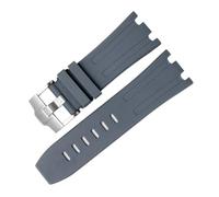 CIEMJSYNF Bracelet de montre en Silicone Compatible avec AP Audemars et Piguet, bracelet de montre en caoutchouc Royal Oak Offshore 26400 étanche à la sueur 28mm(Grey)
