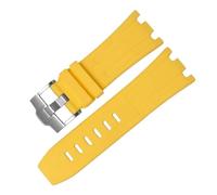 CIEMJSYNF Bracelet de montre en Silicone Compatible avec AP Audemars et Piguet, bracelet de montre en caoutchouc Royal Oak Offshore 26400 étanche à la sueur 28mm(Yellow)