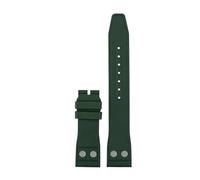 CIEMJSYNF Nature Soft Fluororubber FKM Rubber Watchband Compatible With IWC Strap Big Pilot Portofino TOP Watchbands With Rivet(Green-no buckle,21mm)