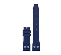 CIEMJSYNF Nature Soft Fluororubber FKM Rubber Watchband Compatible With IWC Strap Big Pilot Portofino TOP Watchbands With Rivet(Blue-no buckle,20mm)