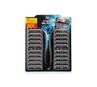 Cien Men Twin Blade Rasage System Lot de 20 cartouches de recharge avec bandes lubrifiantes Multicolore