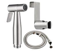 CIENCIA Douchette WC en Acier Inoxydable Kit Douchette Bidet avec Bidet Pulvérisateur et Support Douchette Nickel Brossé, WS024S