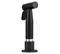 CIENCIA WS030CF Pulvérisateur de robinet de cuisine en acier inoxydable avec douchette latérale et support de pulvérisation, noir, WS030CF