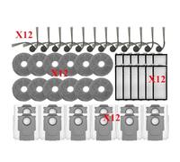CIENUWPD Accessoires pour Machine de Nettoyage d'espace Brosse Principale Anti-enchevêtrement, Brosse latérale, Filtre, Tampon de vadrouille, Sac à poussière pour Roborock Saros Z70/G30(48PCS)