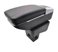 CIENUWPD Accoudoir de boîte de Rangement, Porte-gobelet Rotatif, accoudoir en Cuir Noir pour Suzuki Vitara 2015 2016 2017 2018 2019(Red Thread)