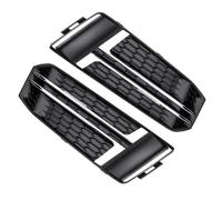 CIENUWPD Garniture Protection calandre feu antibrouillard Pare-Chocs Avant Grilles Protection feu antibrouillard pour Audi A4 B9 S-Line 2016 2017 2018 8W0807681F 8W0807682F(Pair)