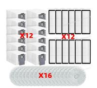 CIENUWPD Pièces Brosse Filtre Vadrouille Sac en Tissu pour Roborock Qrevo Curv / S5V / S5X / 5A1 / 5XC / 5AE / CurvC/Qrevo C/Qrevo C Pro(Set M)