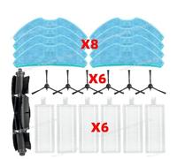 CIENUWPD Pièces d'aspirateur Brosse latérale Principale Filtre Chiffon de Nettoyage Sac à poussière pour TP-Link Tapo RV30 Plus / RV20 Mop Plus / RV10 Plus / RV30 / RV10(Set H)