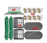CIENUWPD Pièces principales Brosse latérale Filtre Hepa Chiffon de Nettoyage Sac à poussière Accessoires pour iRobot Roomba Plus 405 Combo / 505 Combo(Set S)