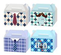 CIEOVO Lot de 24 boîtes cadeaux en papier kraft pour fête des pères avec inscription « Best Dad Ever » - Pour fête des pères - Fournitures de fête d'anniversaire